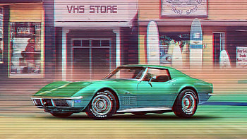 Retro Car In Retro Day, outrun, artist, artwork, digital-art HD wallpaper