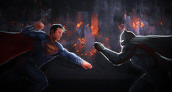 Superman And Batman Artwork, superman, batman, artwork, superheroes, digital-art, deviantart HD wallpaper