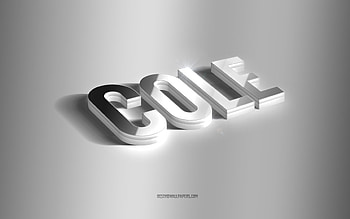 Cole, silver 3d art, gray background, with names, Cole name, Cole greeting card, 3d art, with Cole name HD wallpaper
