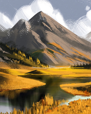 Rivers, Art, Mountains, Vertex, Tops, Canvas HD phone wallpaper
