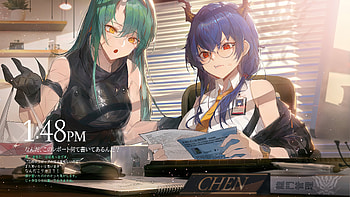 Hoshiguma (Arknights), Ch'en (Arknights), video game, Arknights HD wallpaper