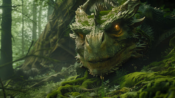 Enchanted Forest Dragon, fantasy, dragon, forest, magical, green dragon HD wallpaper