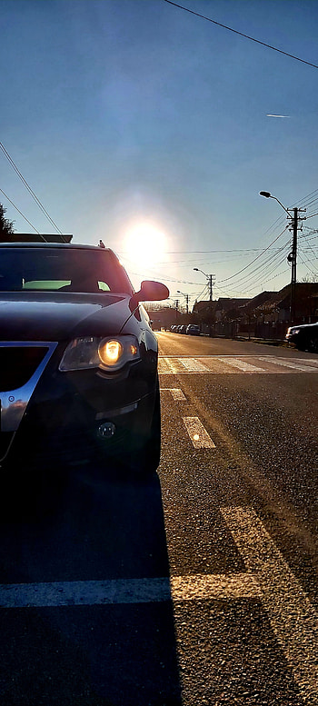 Passat b6, sky, street_light HD phone wallpaper