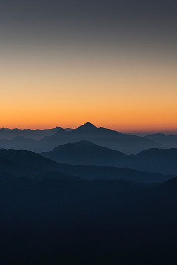 Nature, Mountains, Italy, Horizon, Fog, Silhouettes, Outlines HD phone wallpaper