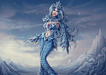 Winter Queen, crown, fantasy, snow, woman, ice HD wallpaper