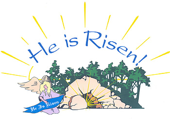 He is risen, trees, risen, white, yellow HD wallpaper