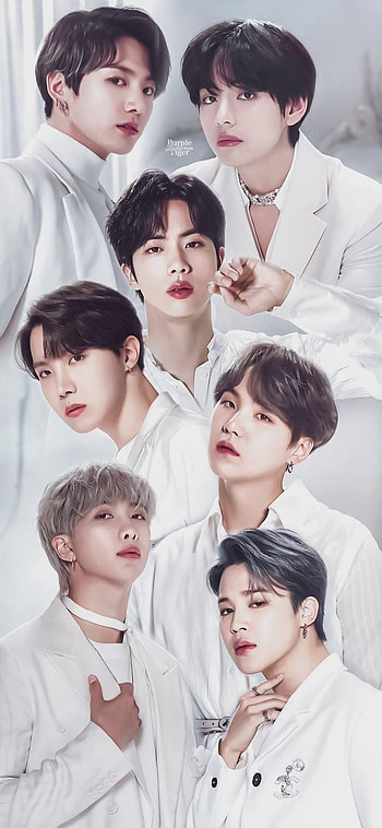 BTS, head, face, white HD phone wallpaper