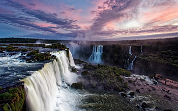 Iguazu Falls, Spectacular waterfall, Exquisite nature, Amazing landscapes HD wallpaper