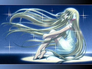 Chobits, night, blue, chi HD wallpaper