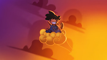 Baby Goku Takes Flight, goku, artwork, anime, artist, digital-art, art, deviantart HD wallpaper