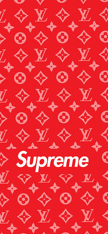 Supreme x Louis Vuitton red , fashion, Streetwear collaboration, Bold aesthetics HD phone wallpaper