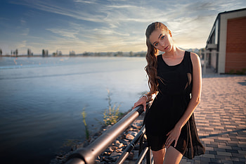 Girl Black Dress Beautiful , girls, model, black-dress HD wallpaper