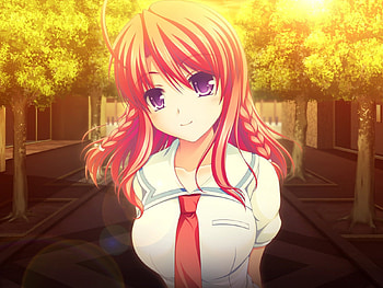 Rio Orikura, anime girl, pink, white, Fake Azure Arcology, anime school girl, anime HD wallpaper