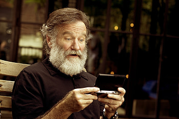 High-quality , Robin Williams portrait, background , Comedy legend HD wallpaper