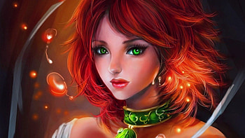 red hair animated girl, girls, anime, hair, red HD wallpaper