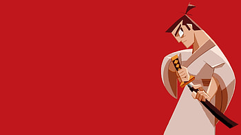 Samurai Jack, Simple background, Samurai katana, Clown illustration HD wallpaper