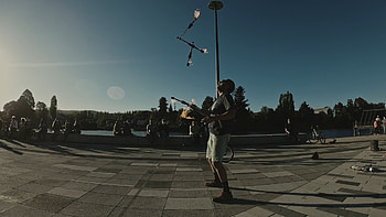 Juggling, Street performance, Fire juggling, stock video HD wallpaper