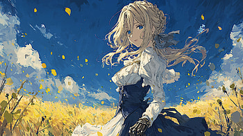 Violet Evergarden – Golden Field, Anime, Aesthetic HD wallpaper