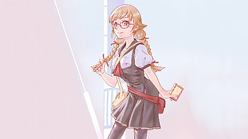 Cute, anime girl, blonde, ponytails, original HD wallpaper