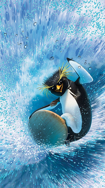 Surf's Up Animation, Chicken Joe, Surfer Penguins, Chicken Art HD phone wallpaper