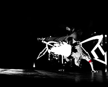Stunt Break, dance, black and white, cool, guy, stunt HD wallpaper