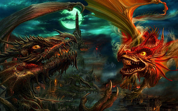 Art, Dragons, Apocalypse HD wallpaper