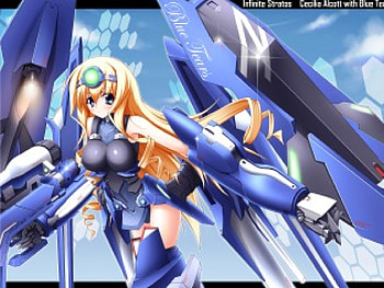 cecilia alcott infinite stratos, alcott, girl, weapons, armor, anime girl, stratos, infinite, fly, cecilia HD wallpaper