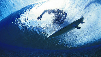 Preview surfing, surfer, water, depth HD wallpaper