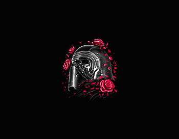 Kylo Ren, helmet and roses, Star Wars, minimal HD wallpaper