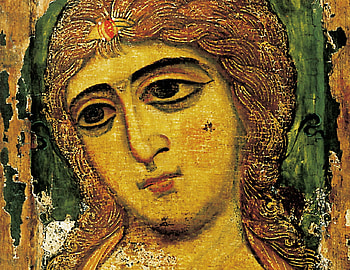 Agel with gold hair, angel, orthodoxy, icon, russia HD wallpaper