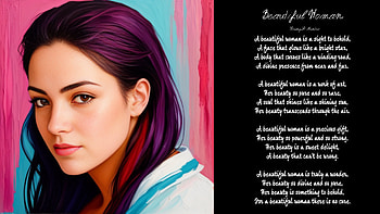 Retro style Beautiful Woman and Poem, oil painting, portrait, poem HD wallpaper