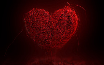 Background, Love, Dark, Thread, Heart HD wallpaper