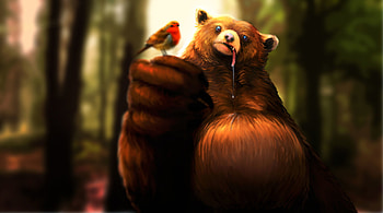 Bear Hungry, artist, artwork, digital-art, artstation HD wallpaper