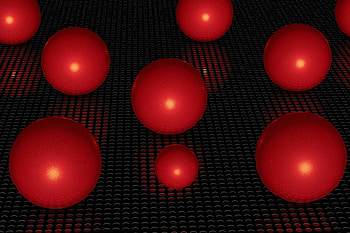 3D, Surface, Grid, Balls HD wallpaper