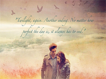 Edward and Bella, twilight, saga, quoted HD wallpaper