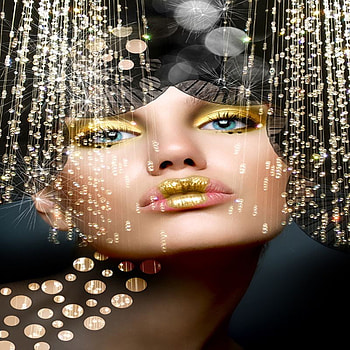 GLAM GIRL, elegant, fashion, luxury, glam, eyes, lips, gold HD wallpaper
