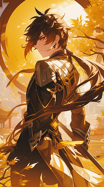 Zhongli Autumn Aura - Genshin Impact , Zhongli (Genshin Impact), Genshin Impact, Anime, fantasy, Autumn, autumn anime, fantasy anime HD phone wallpaper