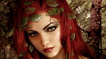 Red, rouge, vert, yeux, feuille HD wallpaper