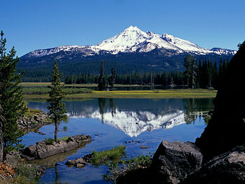 Mount and lake, mount, lake HD wallpaper