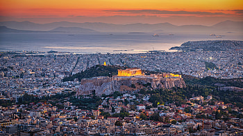 View over Athens and the Acropolis, Greece, Greece, man made, Athens HD wallpaper