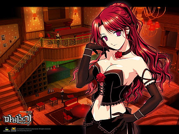 Red Rose, rose, anime, female, red HD wallpaper