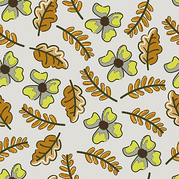 Digital art, small leaves and flowers HD phone wallpaper