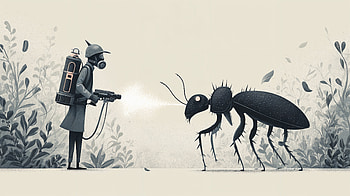 Colossal Ant Showdown — Exterminator in, gas mask HD wallpaper