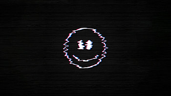 Smiley glitch, Dark background, Black , Artistic distortion HD wallpaper