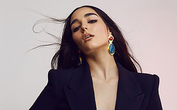 Indiana Massara, Australian actress, hoot, Australian singer, black suit, makeup, beautiful women, popular actresses HD wallpaper