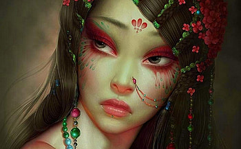 Beauty, superb, frumusete, fantasy, art, gorgeous, face, luminos, tang yuehui HD wallpaper