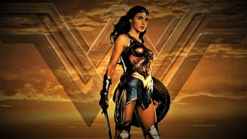 Wonder Woman Sunset, , wonder woman, cartoon, nexus, superman, fan art, dc comics, lovers, , anime, 1920x1080 only, background, batman, diana prince HD wallpaper