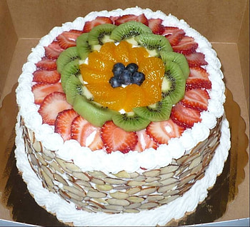 Fruits Cake, kiwi, grape, strawberry, orange HD wallpaper