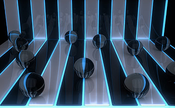 Background, 3D, Lines, Balls HD wallpaper