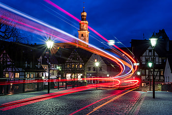 Cities, Night, Lights, Turn, Movement, Traffic, Long Exposure HD wallpaper